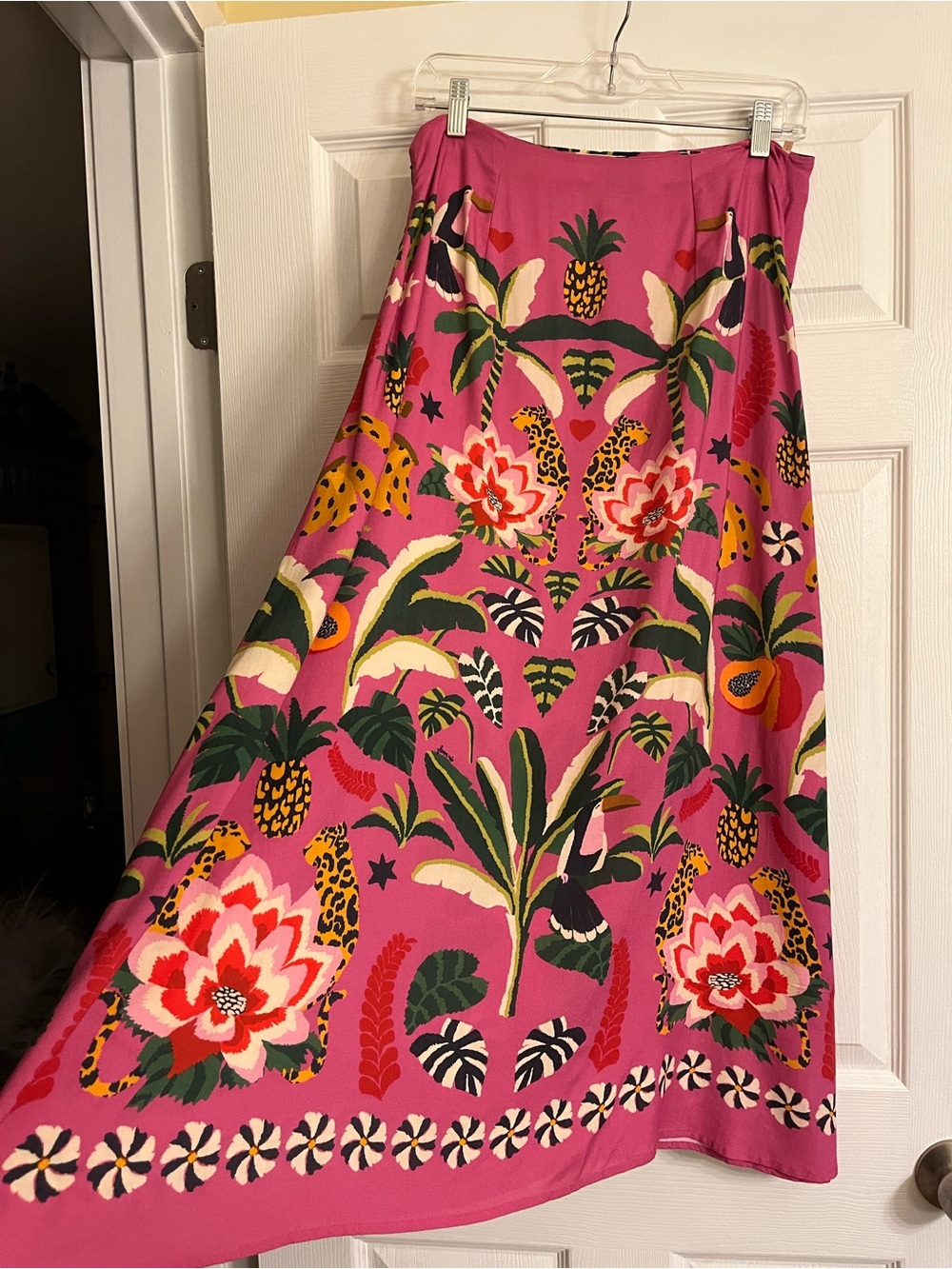 FARM Rio Pink Tropical Jungle Midi Skirt - Picture 8 of 15